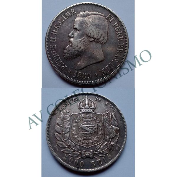 MPR 659 - Moeda 2000 réis - Prata - 1889 - SOB