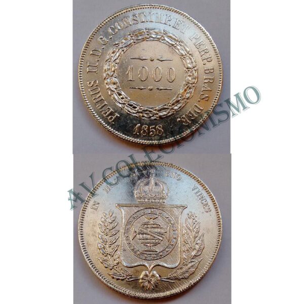 MPR 606 - Moeda 1000 réis - Prata - 1858 - SOB