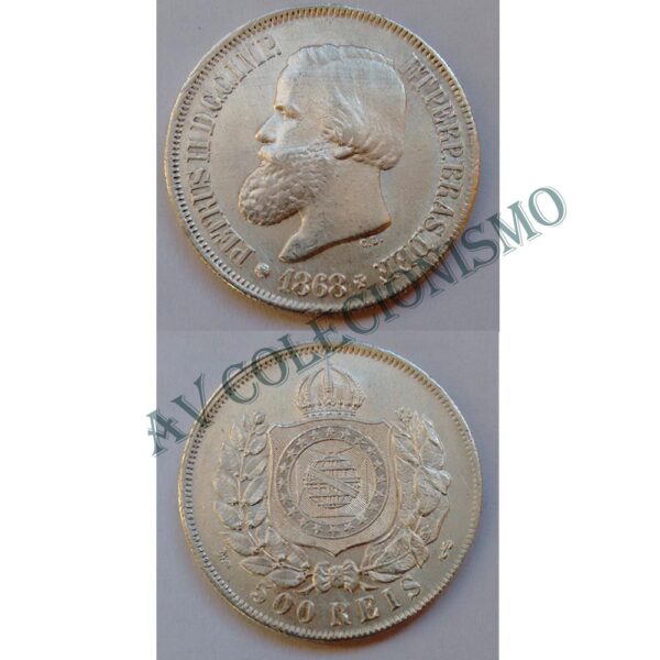 MPR 631 - Moeda 500 réis - Prata - 1868 - SOB