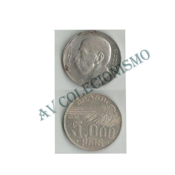 MPR 721 - Moeda 5000 réis - Prata - Santos Dumont - 1936 - SOB