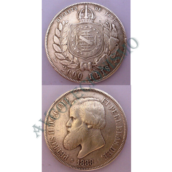 MPR 658 - Moeda 2000 réis - Prata - 1888 - MBC
