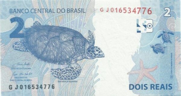 C339A - Cédula Brasil - 2 Reais - Série - GJ - 2020 - FE