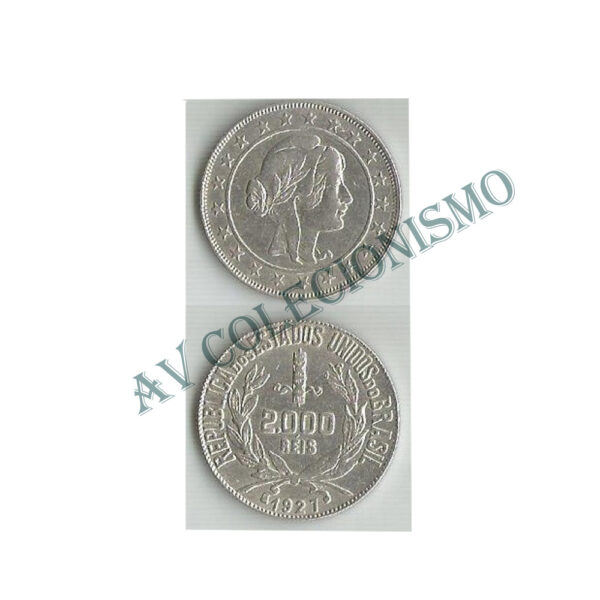 MPR 713 - Moeda 2000 réis - Prata - 1927 - SOB