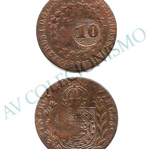 MCO 710 - Moeda - 40 réis - Carimbo de 10 - 1825C - MBC