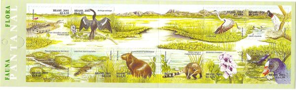 SCD26 - Caderneta - Pantanal Fauna e Flora autoadesivos - Percê em onda - 2001