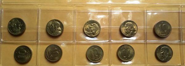 Lote com 10 Moedas - 10 Centavos - 1955 - Bronze/Alumino - FC - MVM205