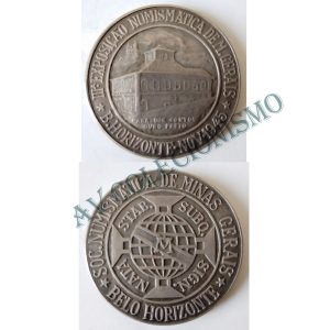 Medalha - Brasil - 1945 - Prata - Exposição Numismática de Minas Gerais