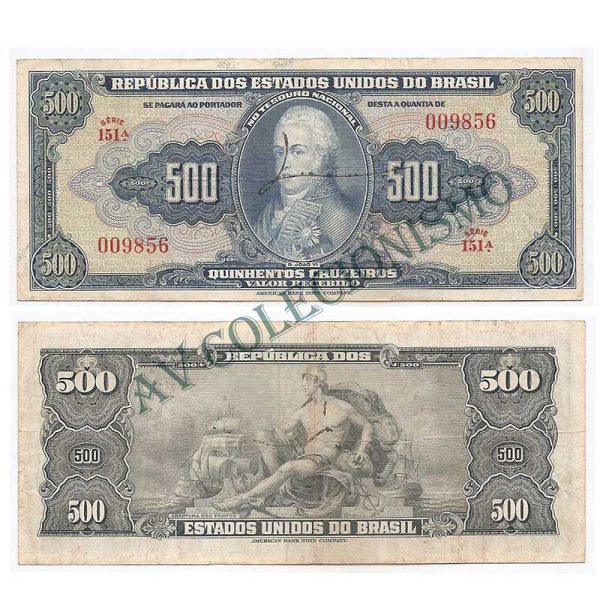 C044 - 500 Cruzeiros -  Autografada - 1943 - MBC/SOB