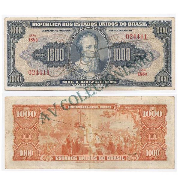 C048 - 1000 Cruzeiros - 1943 - Autografada - MBC/SOB