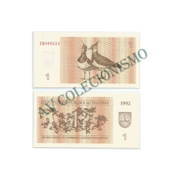 Cédula - Lituania - Km039 - 1 Talonas - 1992 - FE