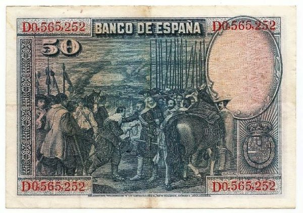 Cédula - Espanha - Km075b - 50 Pesetas -1928