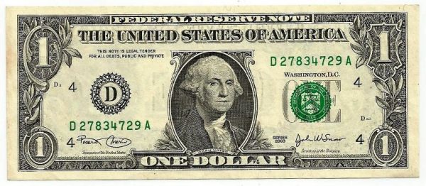 Cédula - Estados Unidos - Km515a - 1 dólar - 2003 - FE