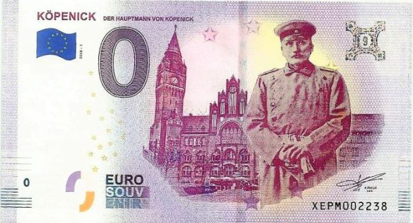 Cédula Fantasia - 0 Euros - Impressas pelo estado alemão de Kopenick