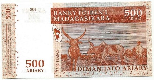 Cédula - Madagascar - Km088a - 500 Ariary - 2004 - FE