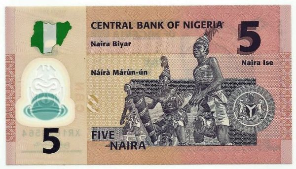 Cédula - Nigéria - Km038b - 5 Naira - 2009 - Polímero -  FE