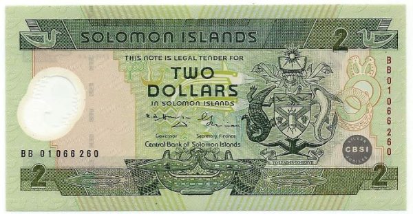 Cédula - Ilhas Salomao - Km023 - 2 Dolares - 2001 - Polímero -  FE