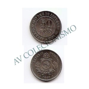 MNI 003 - Moedas 50 réis - 1887 - SOB/FC