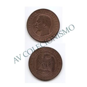 Moeda França - KM0771.4 - 10 Centavos - 1854