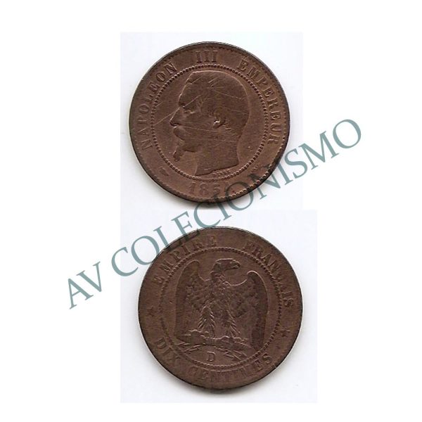 Moeda França - KM0771.4 - 10 Centavos - 1854