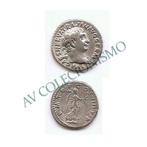 Moeda Império Romano - 1 DENÁRIO DE PRATA - Trajanus - 102 d.C