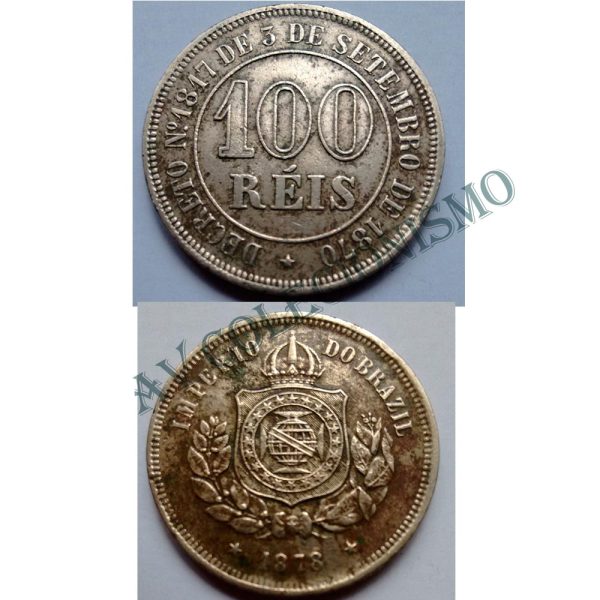 MNI 011 - Moeda 100 réis - Niquel - 1878 -  SOB