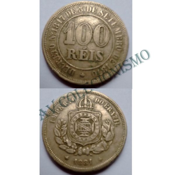 MNI 014 - Moeda 100 réis - Niquel - 1881 -  SOB