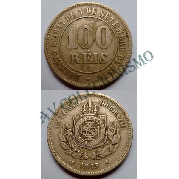 MNI 016 - Moeda 100 réis - Niquel - 1883 -  SOB