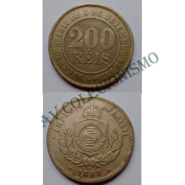MNI 034 - Moeda 200 réis - Níquel - 1888 - SOB