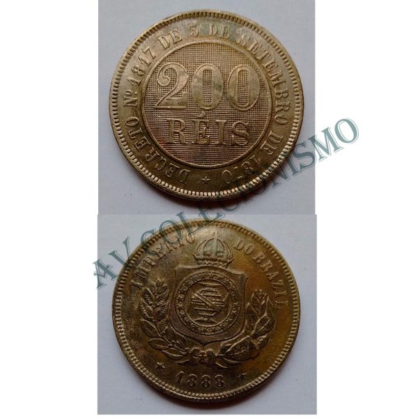 MNI 034 - Moeda 200 réis - Níquel - 1888 - SOB
