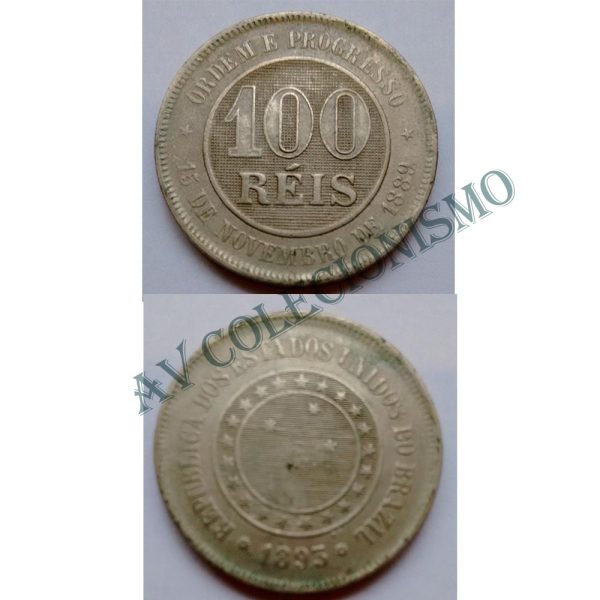 MNI 046 - Moeda 100 réis - Níquel - 1893 - SOB