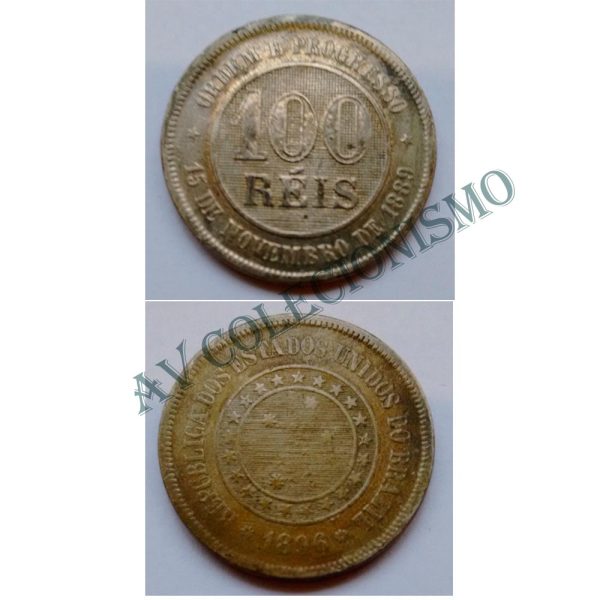 MNI 049 - Moeda 100 réis - Níquel - 1896 - SOB