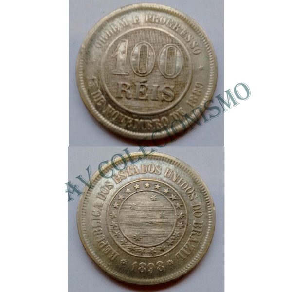 MNI 051 - Moeda 100 réis - Níquel - 1898 - SOB