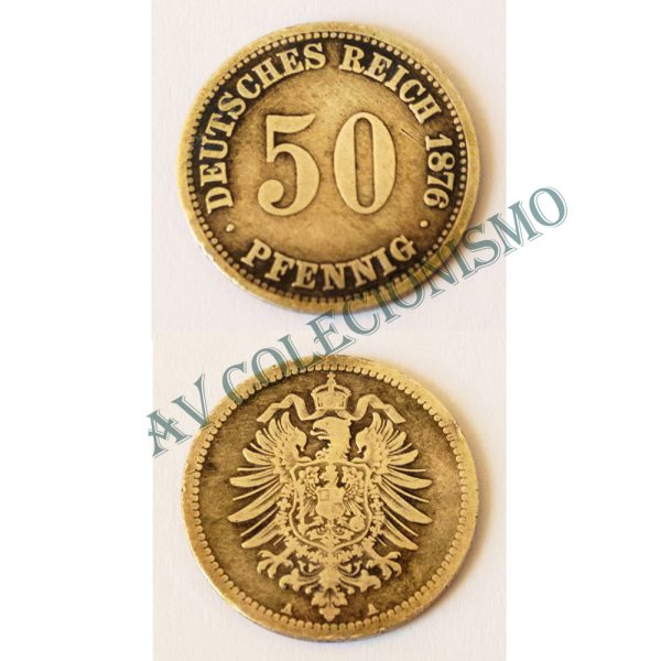Moeda Alemanha - GEM - Km006 - 50 Pfennig - 1876A