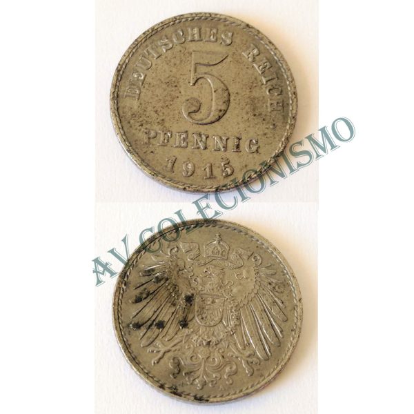 Moeda Alemanha - GEM - Km019 - 5 Pfennig - 1915A