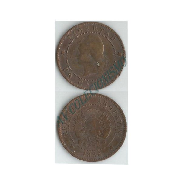 Moeda Argentina - Km032 - 1 Centavos - 1884