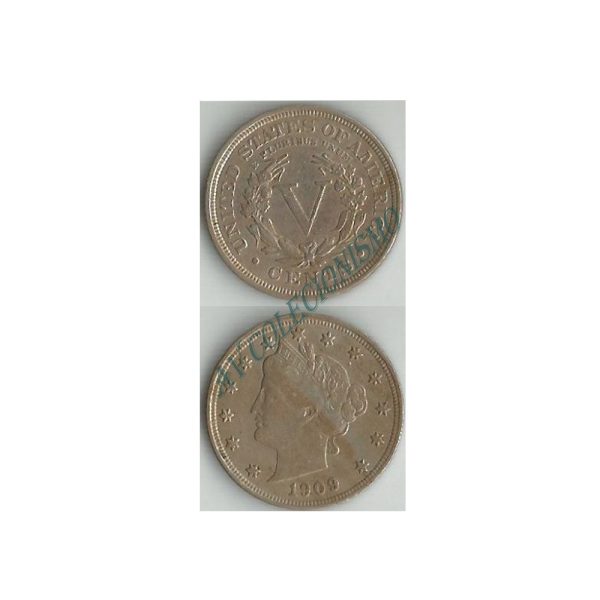 Moeda Estados Unidos da América - Km112 - Five Cent - 1909 - Cobre-Niquel