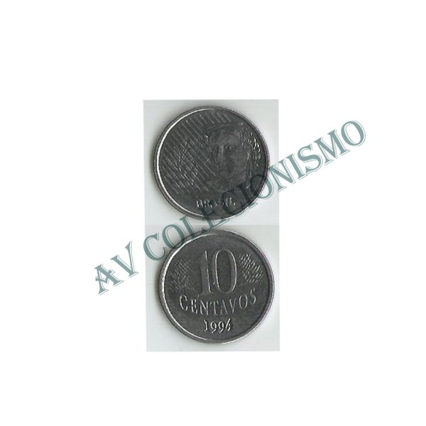 MRS 446A - Moeda 10 Centavos - 1994 - Reverso Invertido