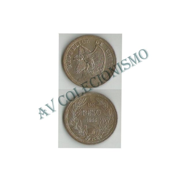 Moeda Chile - Km176.1 - 1 Peso - 1933