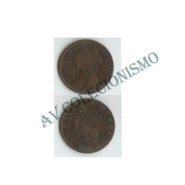 Moeda Inglaterra - Km0754 - 1/2 Penny - 1886