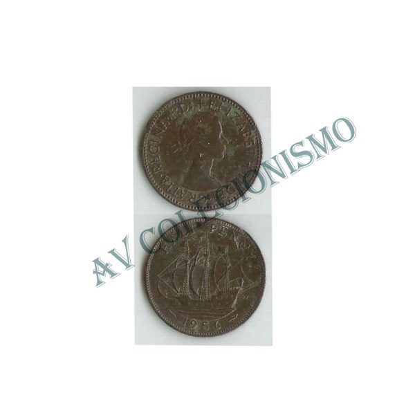 Moeda Inglaterra - Km0896 - 1/2 Penny - 1956