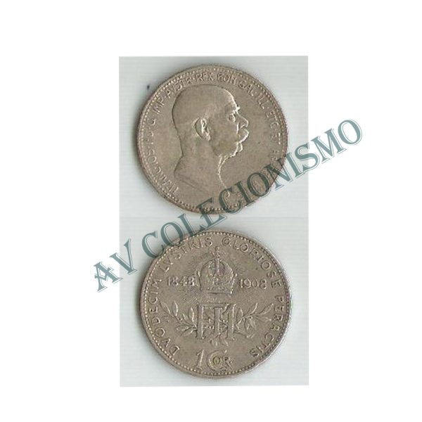 Moeda Áustria - Km2808 - 1 Corona - Áustria - 1908