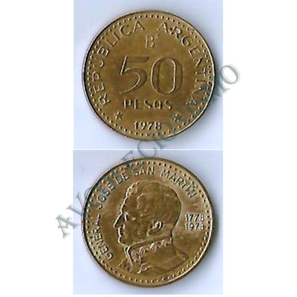Moeda Argentina - Km081 - 50 Pesos - 1978