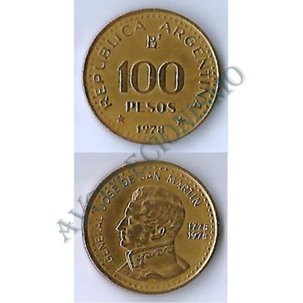 Moeda Argentina - Km082 - 100 Pesos - 1978
