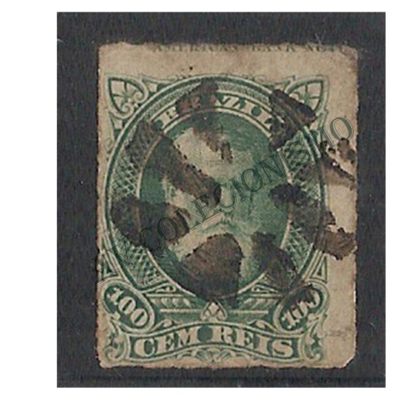 Selos Império - 41L - 100 Reis - Dom Pedro Il - Barba Branca - Percê - Legenda - 1877