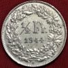 Moeda Suíça - Km023 - 1/2 Franco - 1944 - Prata - 2,50 Gr - 18,20 mm - Ecepcional Peça - UNC
