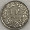 Moeda Suíça - Km024 - 1 Franco - 1921 - Prata - 5,00 Gr - 23,20 mm - Excelente Peça