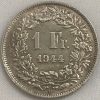 Moeda Suíça - Km024 - 1 Franco - 1944 - Prata - 5,00 Gr - 23,20 mm - Excelente Peça