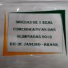 Conjunto - 16 moedas - OLIMPIADAS 2016 - Coin Holder - pasta protetora de acetato com etiquetas