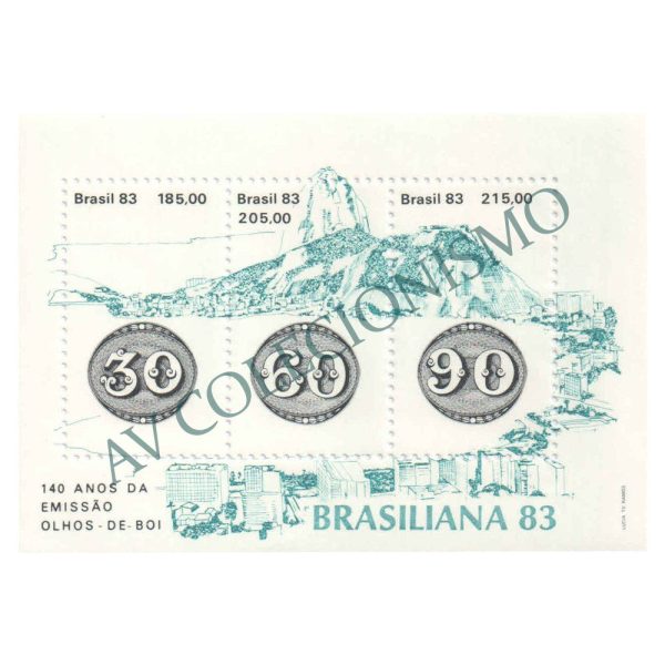 B057 - Brasiliana - 140 Anos da emissão Olhos-de-Boi - 1983 - MINT