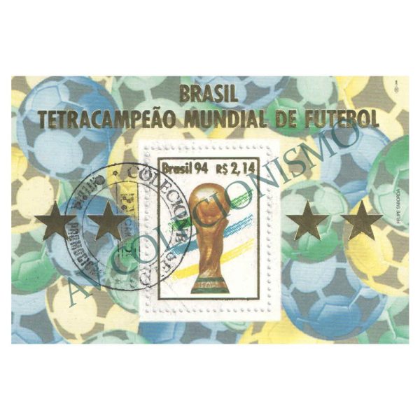 B098 CPD - Brasil Tetra-Campeão de Futebol (EUA) - 1994 - MINT